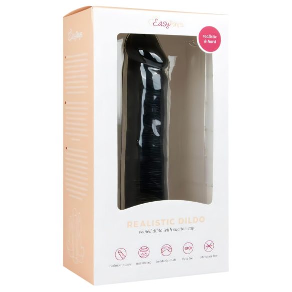 Easytoys - realistický dildo s přísavkou - černý 20,5 cm
