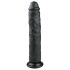 Easytoys - přísavkový extra velký dildo (28,5 cm) - černý