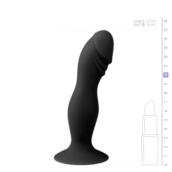 Easytoys - dildo s žaludem a přísavkou - černé