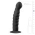 Easytoys Ribbed - anální dildo s přísavkou (14 cm) - černé