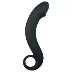 EasyToys - anální dildo zahnuté - silikon - černé