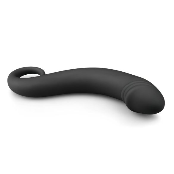 EasyToys - anální dildo zahnuté - silikon - černé