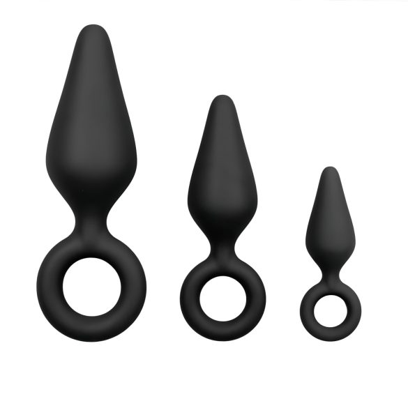 Easytoys - Sada análních kroužků - 3 ks (černá)