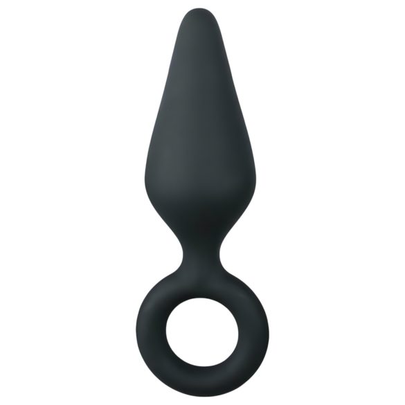 Easytoys Špičatý Plug - anální kolík s kroužkem - střední (černý)