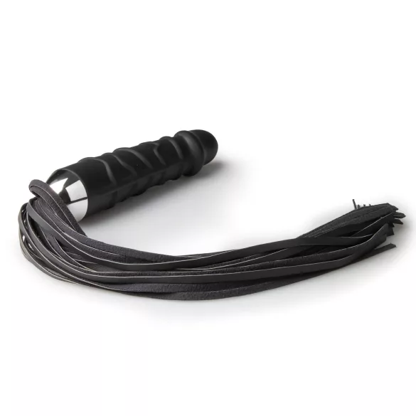 Easytoys - bič a silikonové dildo 2v1 - černý
