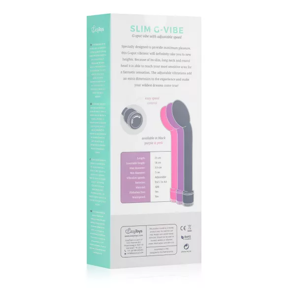 Easytoys - vibrátor na bod G - štíhlý tvar - růžový