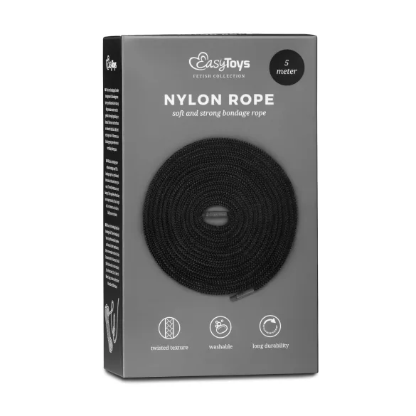 Easytoys Rope - bondážní lano (5 m, černé)