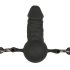 Easytoys - ústní roubík s vnitřním dildem (černý)