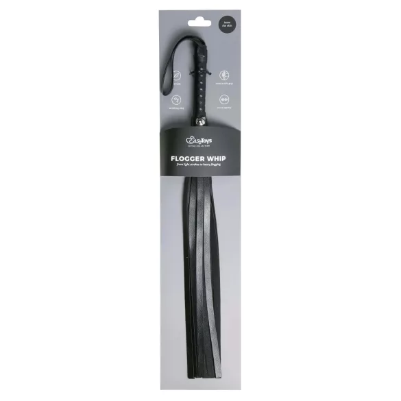 Easytoys - bič flogger - měkká umělá kůže - černý