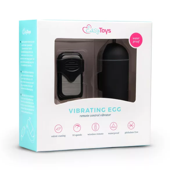 Easytoys - vibrační vajíčko s dálkovým ovládáním - černé