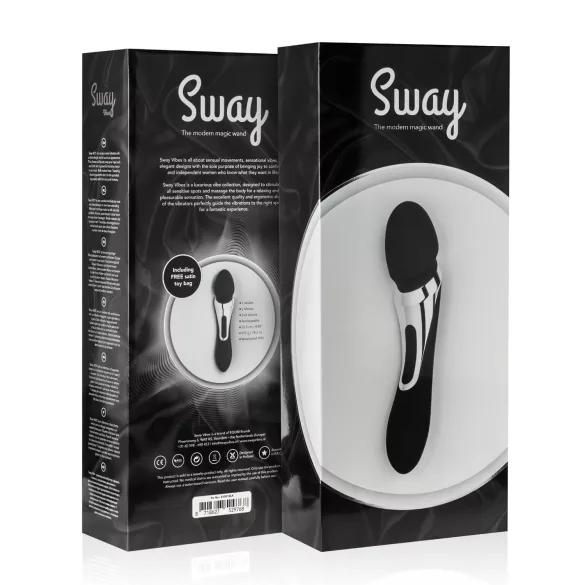 Sway No.1 Wand - akumulátorový vibrátor a masážní hlavice 2v1 - černý