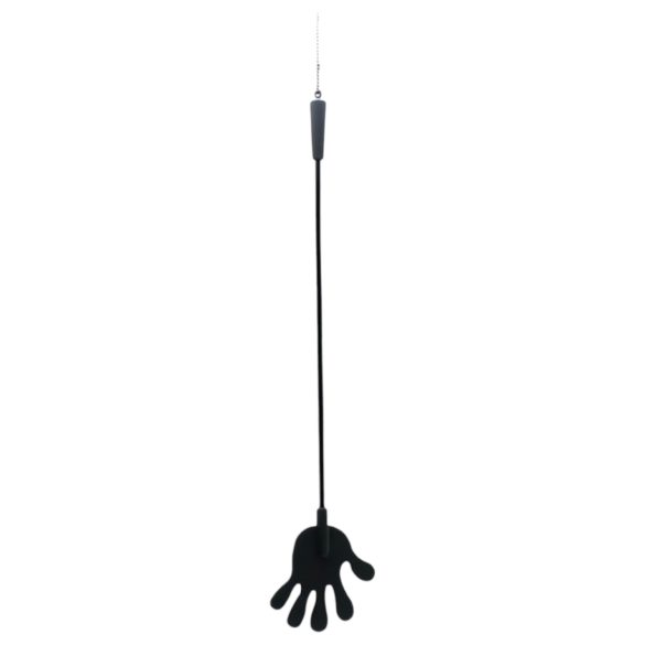 Rimba - silikonový jezdecký bičík s ručičkou - 40 cm (černý)