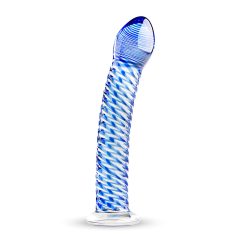   Gildo Skleněný No. 5 - spirálové skleněné dildo (průhledné-modré)