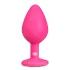 Easytoys - anální kolík s bílým kamenem - střední - růžový