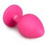 Easytoys Diamond - anální kolík s bílým kamenem (střední) - růžový