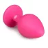 Easytoys - anální kolík s bílým kamenem - střední - růžový