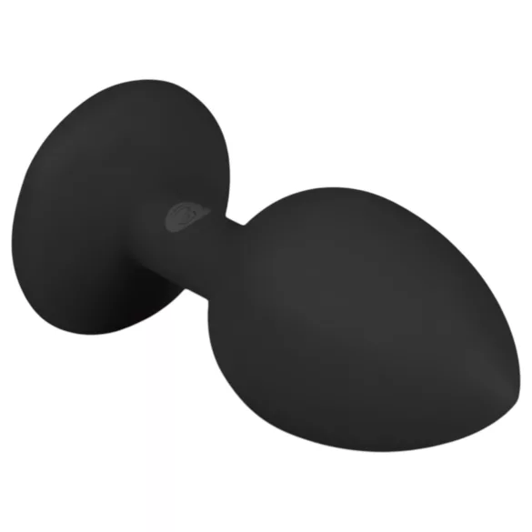 Easytoys - anální kolík s bílým kamenem - malý - černý