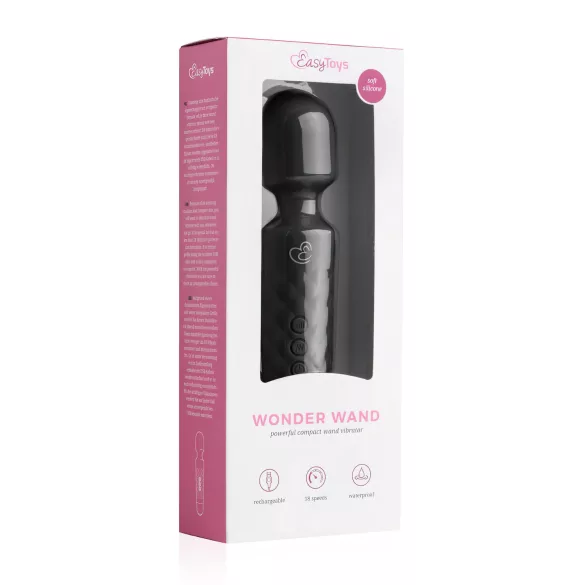 EasyToys - mini masážní vibrátor - dobíjecí - černý