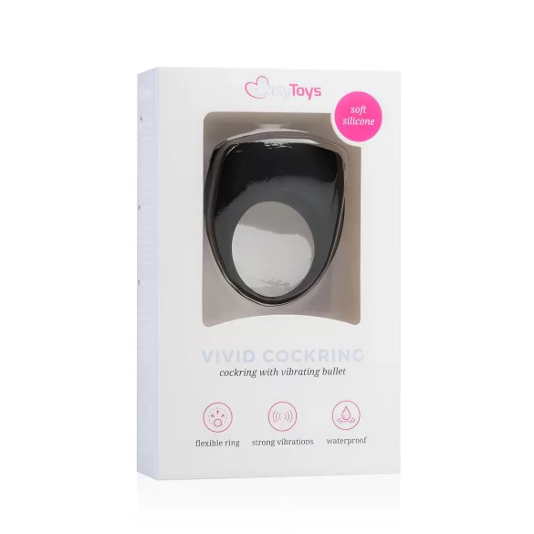 Easytoys - vibrační erekční kroužek - černý