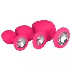 Easytoys Diamond - anální kolíky sada - růžová