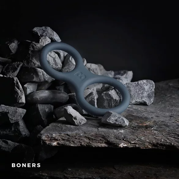 Boners - erekční kroužek na penis a varlata - šedý