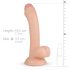 Real Fantasy Vince - dilda s varlaty a předkožkou - 19,5 cm (přírodní)