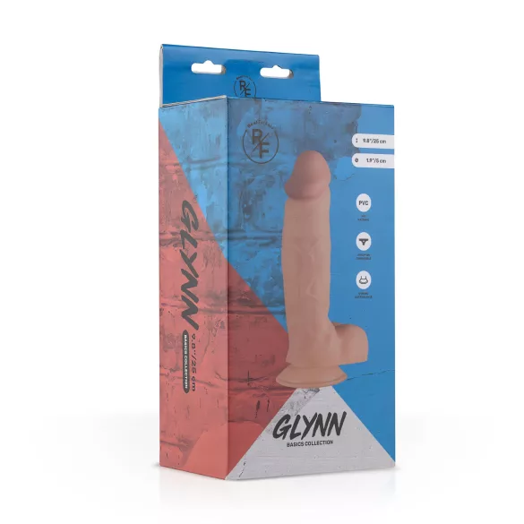 Real Fantasy Glynn - realistický dildo s varlaty - 25 cm - tělová barva