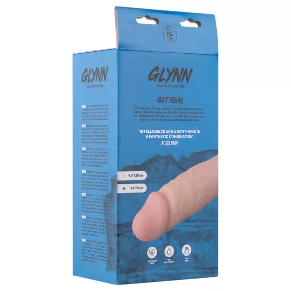 Real Fantasy Glynn - realistický dildo s varlaty - 25 cm - tělová barva