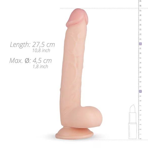Real Fantasy Elvin - realistické dildo s varlaty - 28 cm - tělová barva