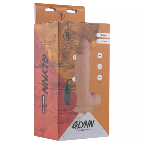 Real Fantasy Glynn - realistický vibrátor s akumulátorem - 25 cm - tělová barva