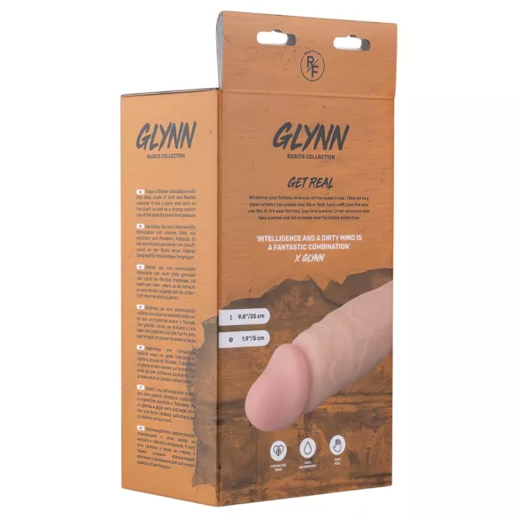 Real Fantasy Glynn - realistický vibrátor s akumulátorem - 25 cm - tělová barva