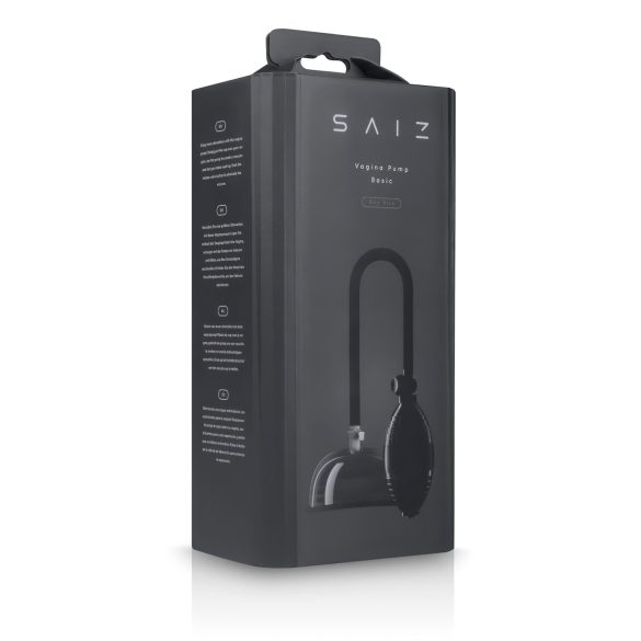 Saiz Basic - vaginální pumpa (průhledná-černá)