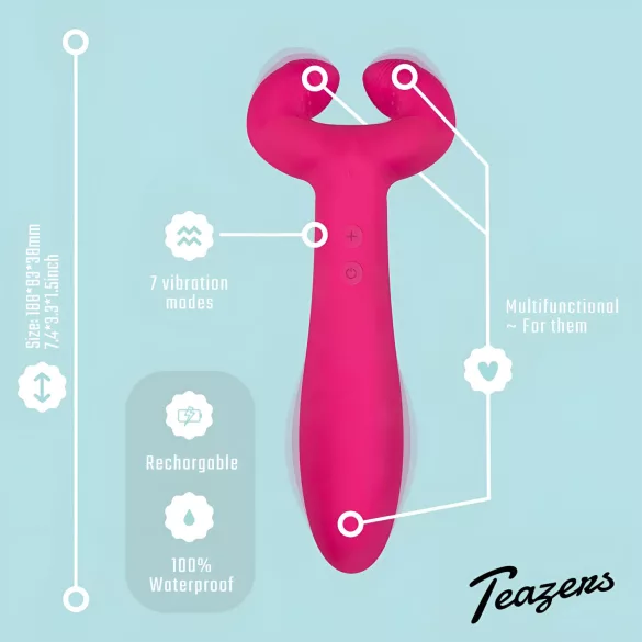 Easytoys Couple - párový vibrátor - dobíjecí, vodotěsný - růžový