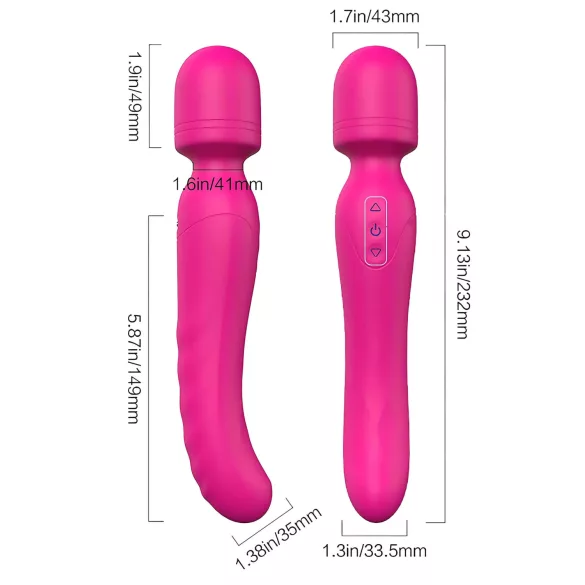 Vibes of Love Wand - masážní vibrátor - akumulátor, zahřívací - růžový