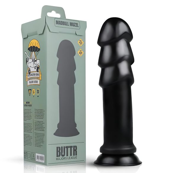 BUTTR Madbull Muzzl - přísavkový dildo (černý)