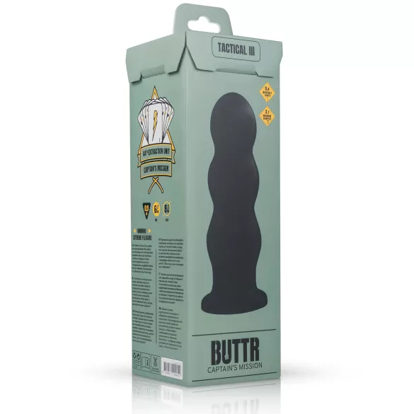 BUTTR Tactical III - dildo s přísavkou - černé