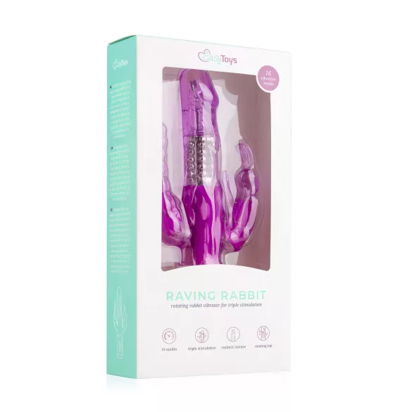 Easytoys Raving Rabbit - 3ramenný vibrátor (růžový)