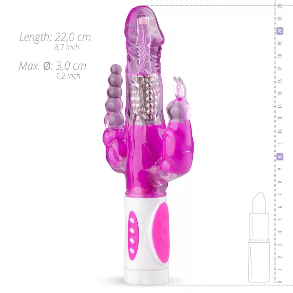 Easytoys Raving Rabbit - 3ramenný vibrátor (růžový)