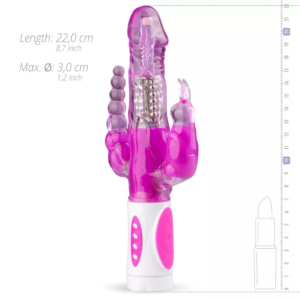 Easytoys Raving Rabbit - 3ramenný vibrátor (růžový)