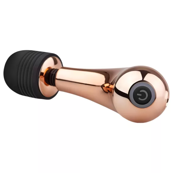 Rosy Gold - mini masážní vibrátor s ohnutou hlavicí - rosegold