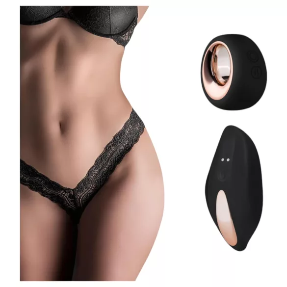 Pantyrebel - vibrační tanga s dálkovým ovládáním - krajka černá S-L