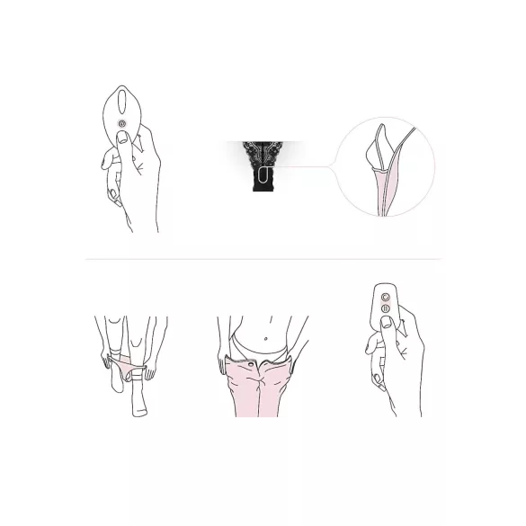 Pantyrebel - akumulátorové, rádiové vibrační černé tanga (S-L)