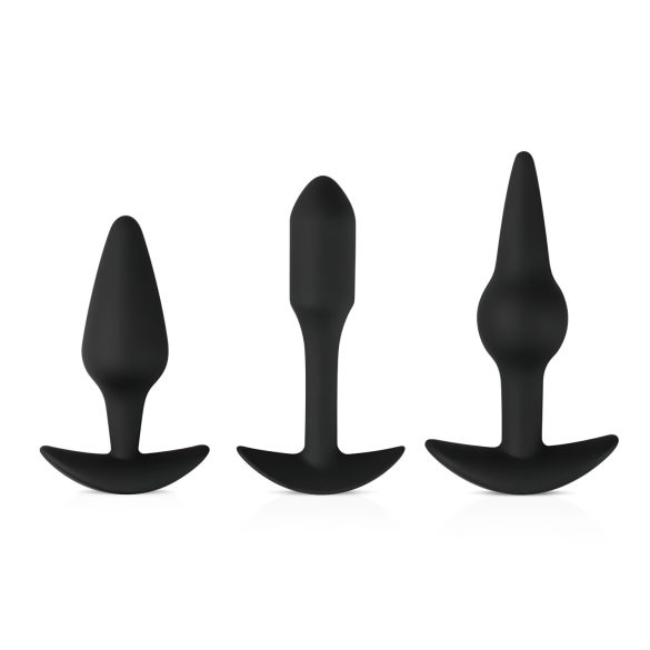 Easytoys Sada pro potěšení - různorodá sada análních kolíků (černá)