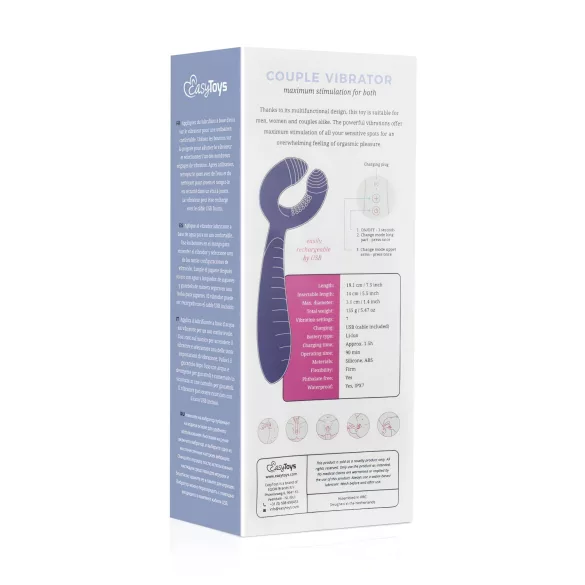 Easytoys - párový vibrátor - nabíjecí, vodotěsný - fialový