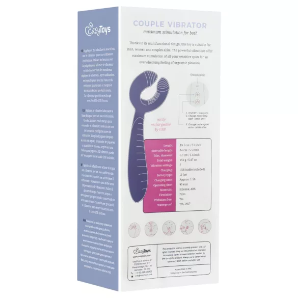 Easytoys - párový vibrátor - nabíjecí, vodotěsný - fialový