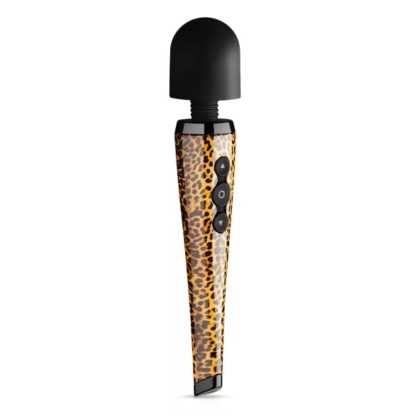 Panthra Shaka Wand - vibrační masážní pomůcka - dobíjecí - leopardí černá
