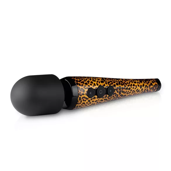 Panthra Shaka Wand - vibrační masážní pomůcka - dobíjecí - leopardí černá
