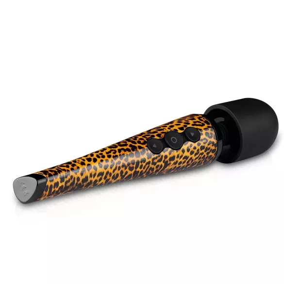 Panthra Shaka Wand - vibrační masážní pomůcka - dobíjecí - leopardí černá
