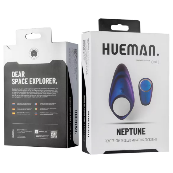 Hueman Neptune - vibrační erekční kroužek - vodotěsný - fialový