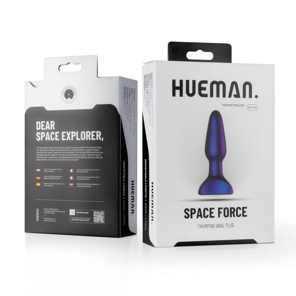 Hueman Space Force - anální vibrátor s pohybem tam a zpět - voděodolný - fialový